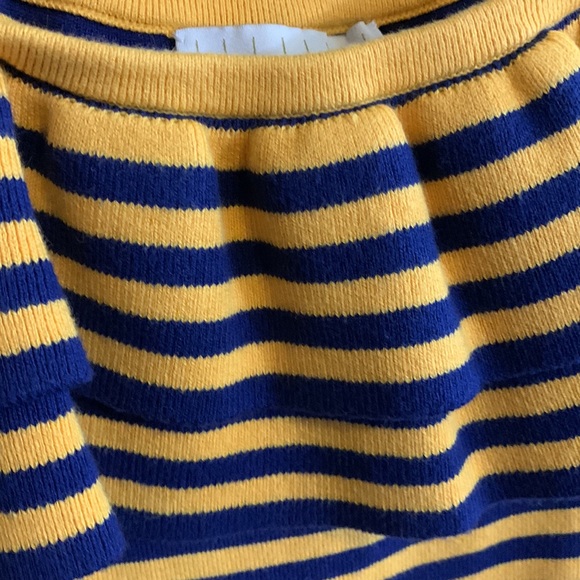 Victor Glemaud DRESS STRIPED RUFFLE SUNSHINE DEEP MARINE Size Medium - Picture 13 of 13